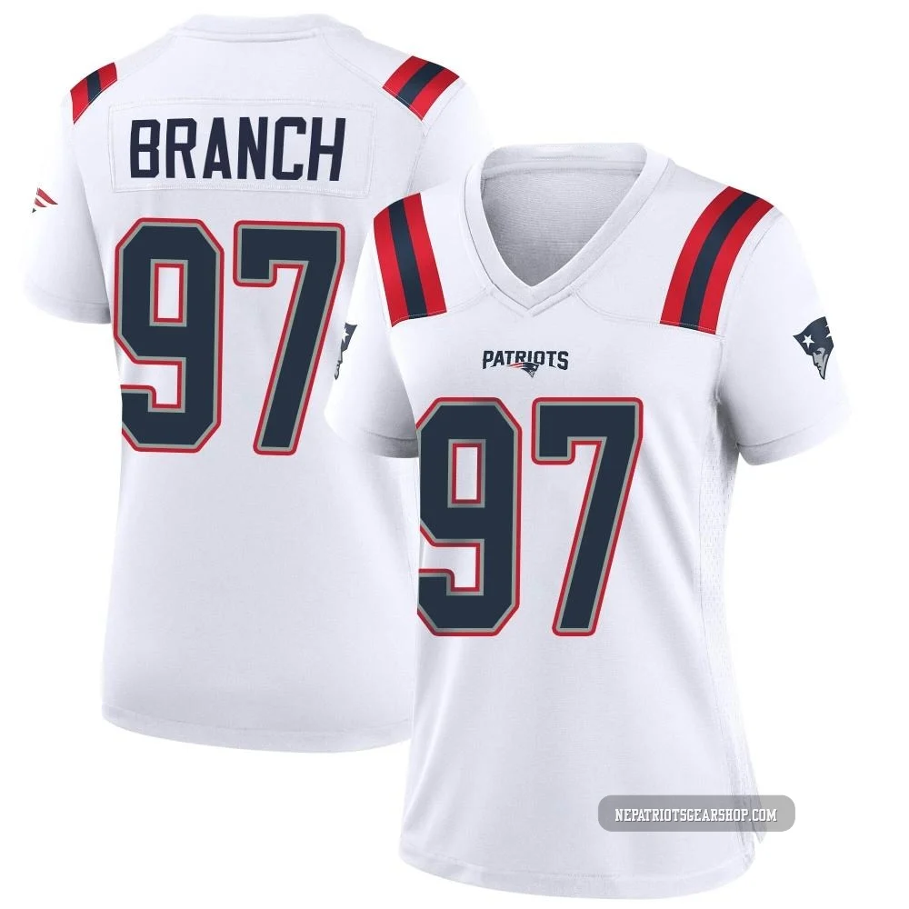 Alan Branch ＃97 New England Patriots Game Jersey - Women's White
