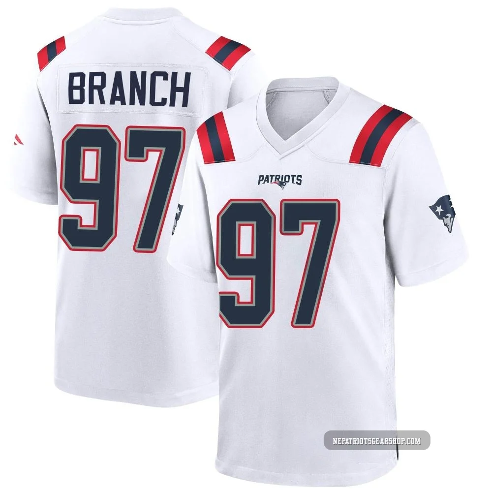 Alan Branch ＃97 New England Patriots Game Jersey - Youth White