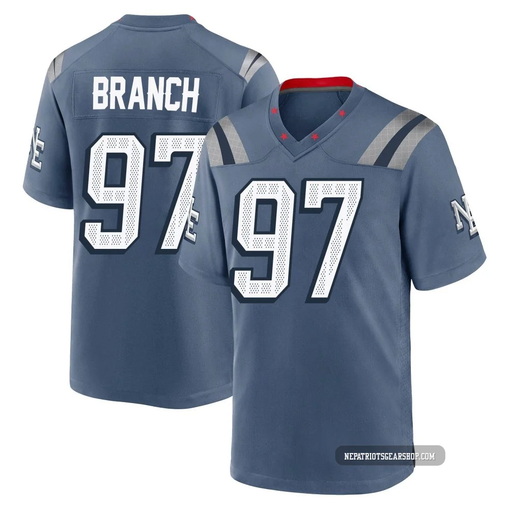 Alan Branch ＃97 New England Patriots Game Storm 2025 Rivalries Collection Jersey - Youth Blue