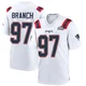 Alan Branch ＃97 New England Patriots Game Super Bowl LX Patch Jersey - Youth White