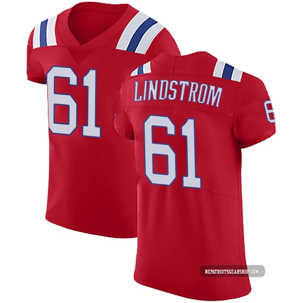 Alec Lindstrom ＃61 New England Patriots Elite Vapor Untouchable Alternate Jersey - Men's Red