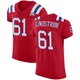 Alec Lindstrom ＃61 New England Patriots Elite Vapor Untouchable Alternate Super Bowl LX Patch Jersey - Men's Red