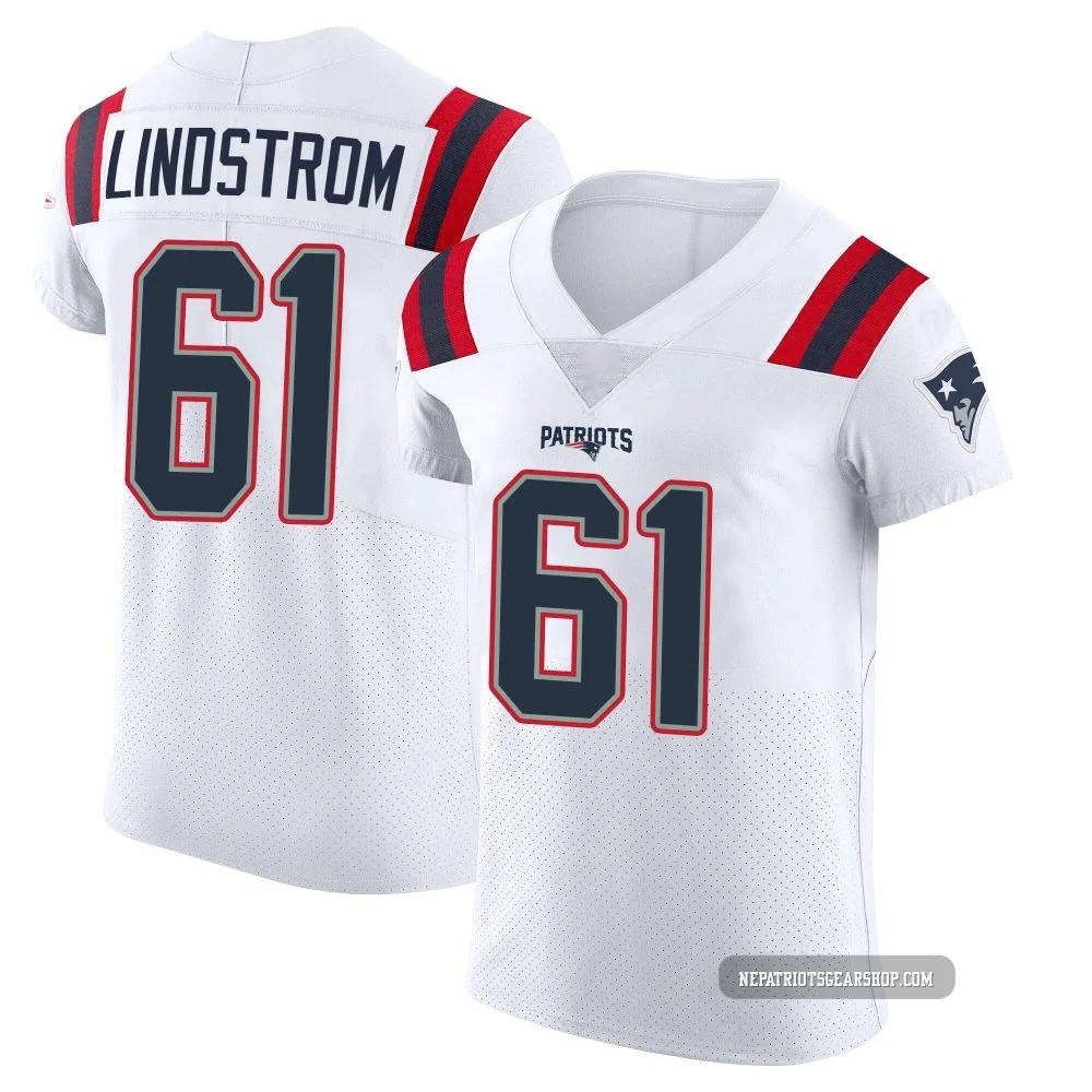 Alec Lindstrom ＃61 New England Patriots Elite Vapor Untouchable Jersey - Men's White