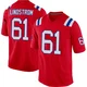 Alec Lindstrom ＃61 New England Patriots Game Alternate Jersey - Men's Red