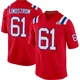 Alec Lindstrom ＃61 New England Patriots Game Alternate Super Bowl LX Patch Jersey - Men's Red