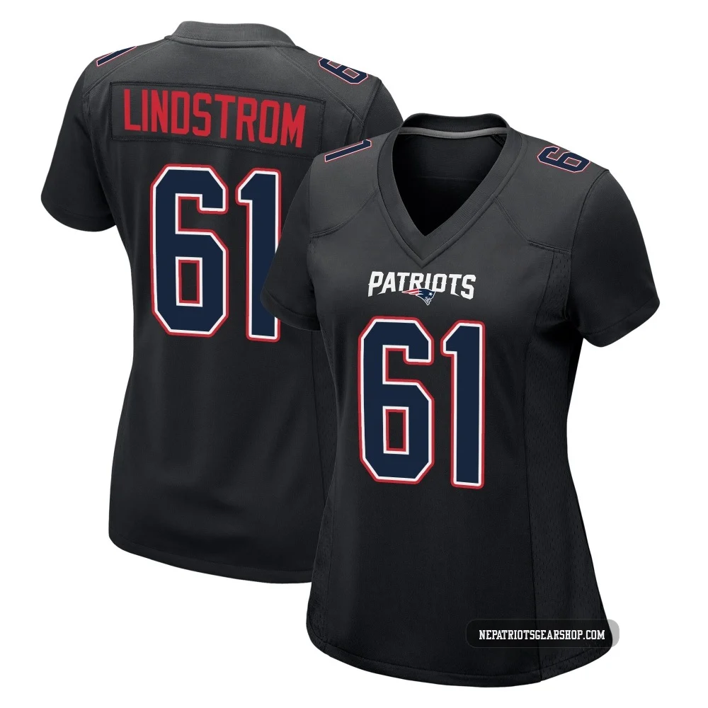Alec Lindstrom ＃61 New England Patriots Game Carbon Fashion Jersey - Women's Black