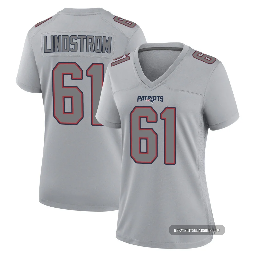 Alec Lindstrom ＃61 New England Patriots Game Silver Atmosphere Fashion Jersey - Women's
