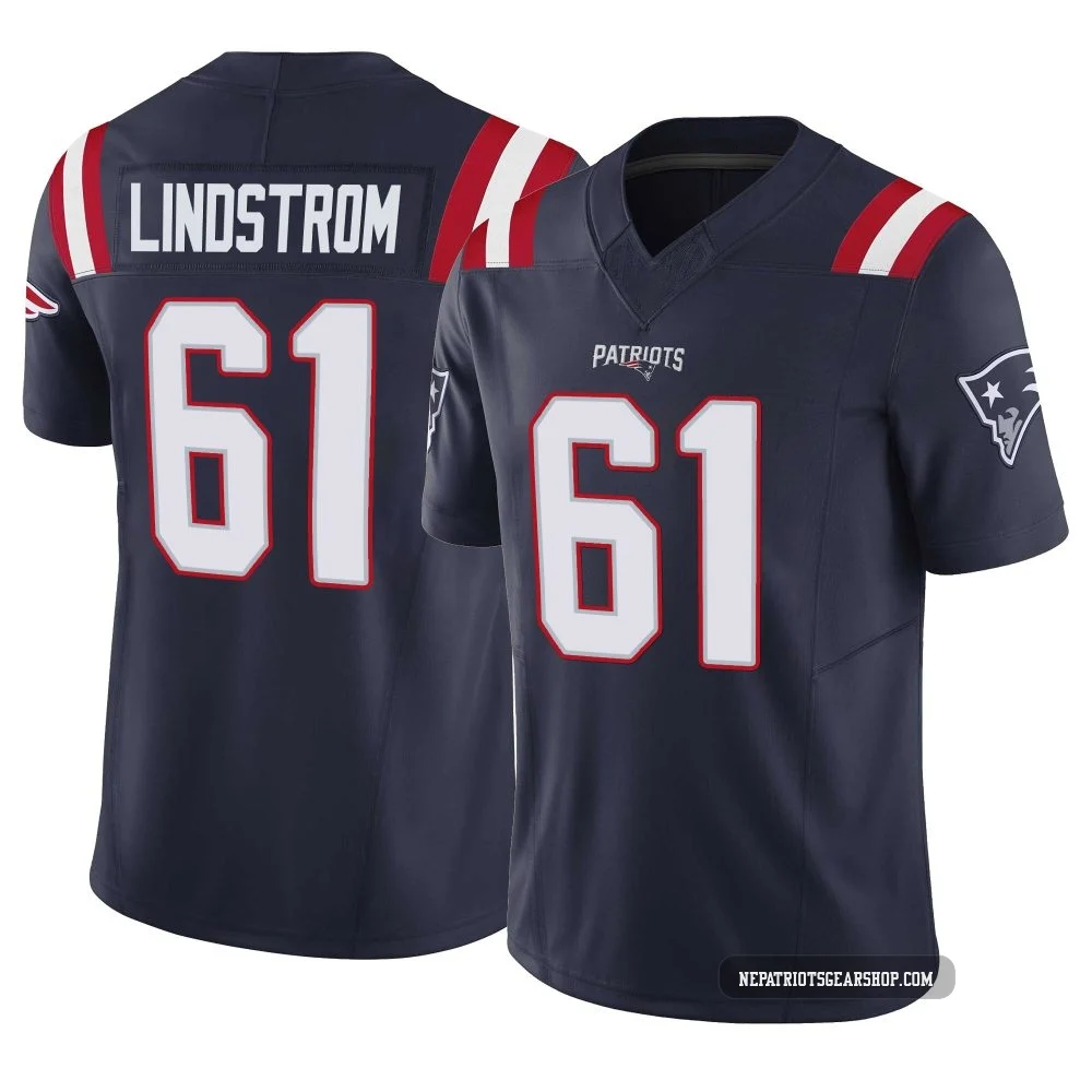 Alec Lindstrom ＃61 New England Patriots Limited Vapor F.U.S.E. Jersey - Men's Navy