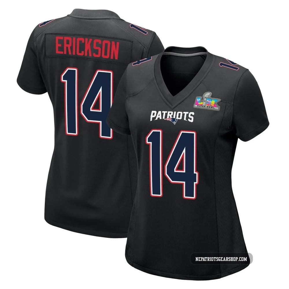 Alex Erickson ＃14 New England Patriots Game Carbon Fashion Super Bowl LX Patch Jersey - Women's Black