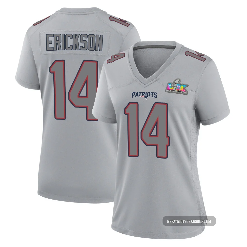Alex Erickson ＃14 New England Patriots Game Silver Atmosphere Fashion Super Bowl LX Patch Jersey - Women's