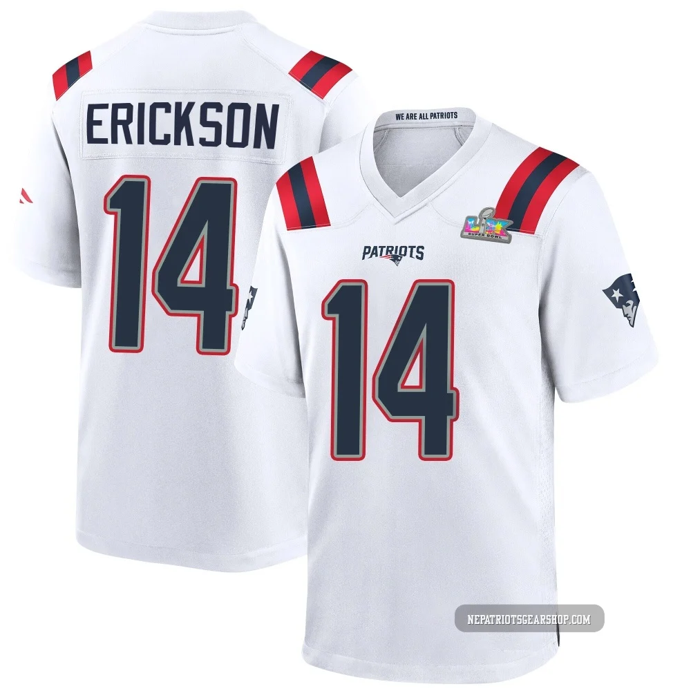 Alex Erickson ＃14 New England Patriots Game Super Bowl LX Patch Jersey - Youth White