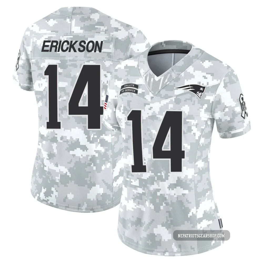 Alex Erickson ＃14 New England Patriots Limited 2024 Salute to Service Jersey - Women's Arctic Camo