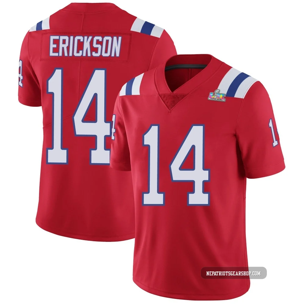 Alex Erickson ＃14 New England Patriots Limited Vapor Untouchable Alternate Super Bowl LX Patch Jersey - Youth Red