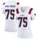 Alijah Vera-Tucker ＃75 New England Patriots Game Jersey - Women's White