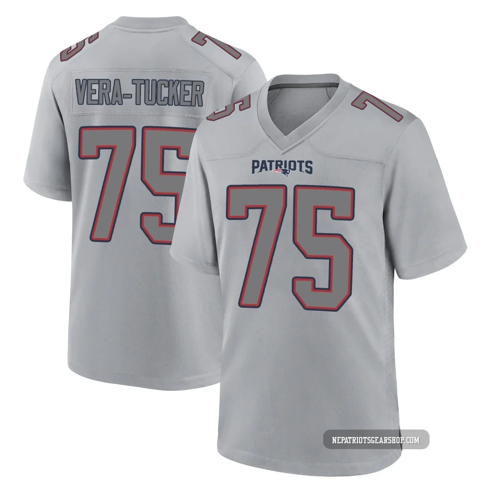 Alijah Vera-Tucker ＃75 New England Patriots Game Silver Atmosphere Fashion Jersey - Youth