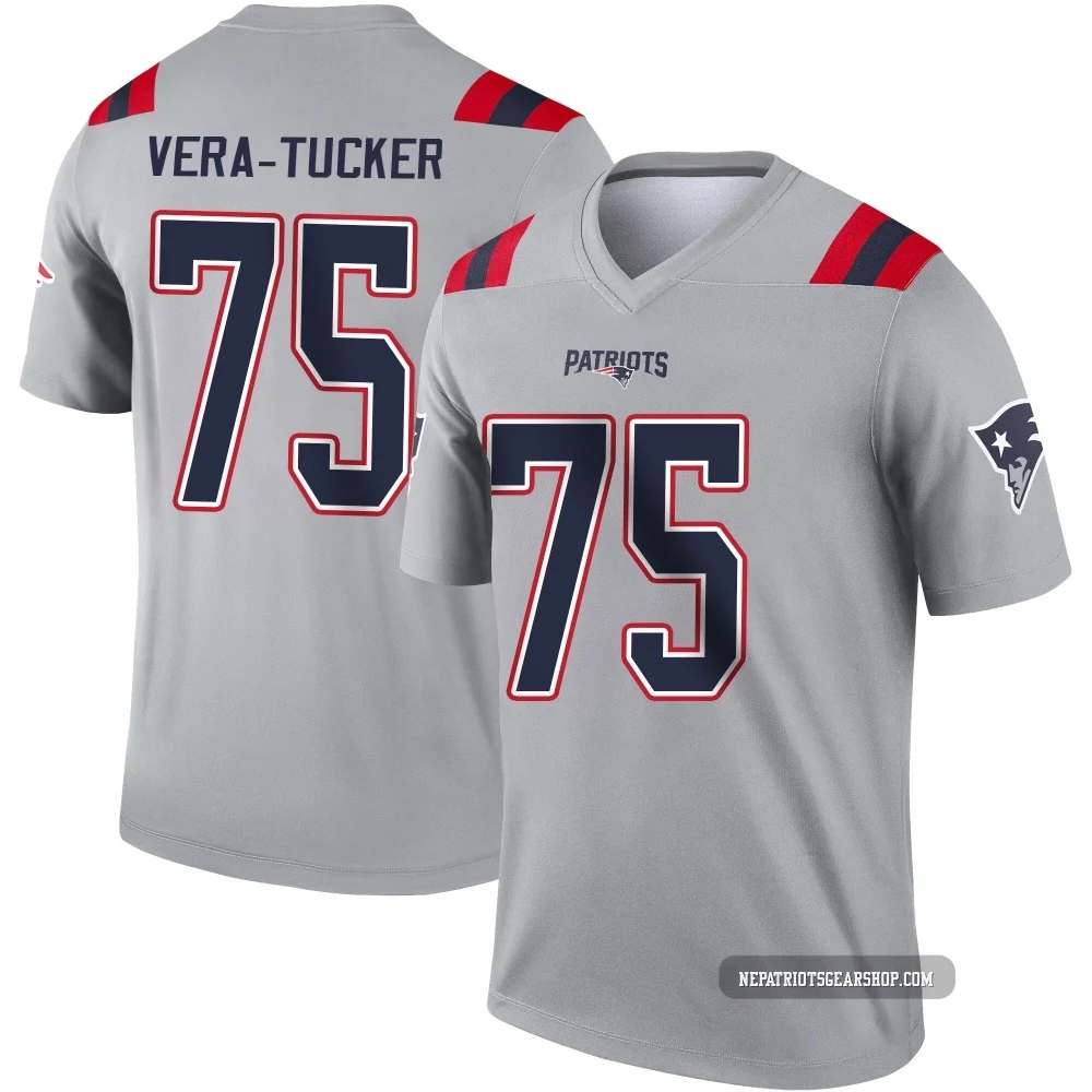 Alijah Vera-Tucker ＃75 New England Patriots Legend Inverted Jersey - Youth Gray