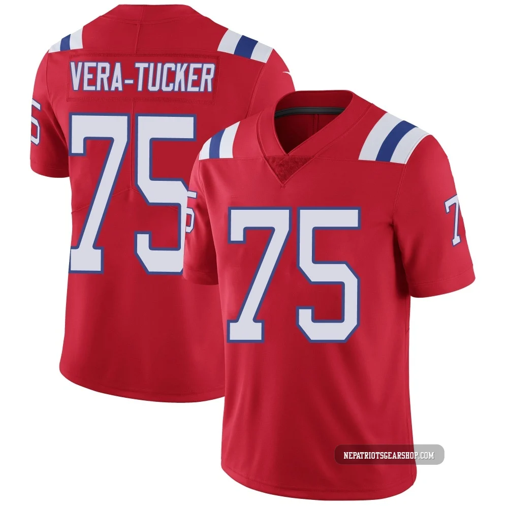 Alijah Vera-Tucker ＃75 New England Patriots Limited Vapor Untouchable Alternate Jersey - Men's Red