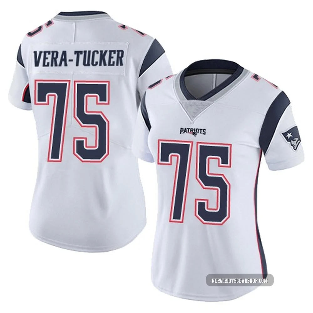 Alijah Vera-Tucker ＃75 New England Patriots Limited Vapor Untouchable Jersey - Women's White