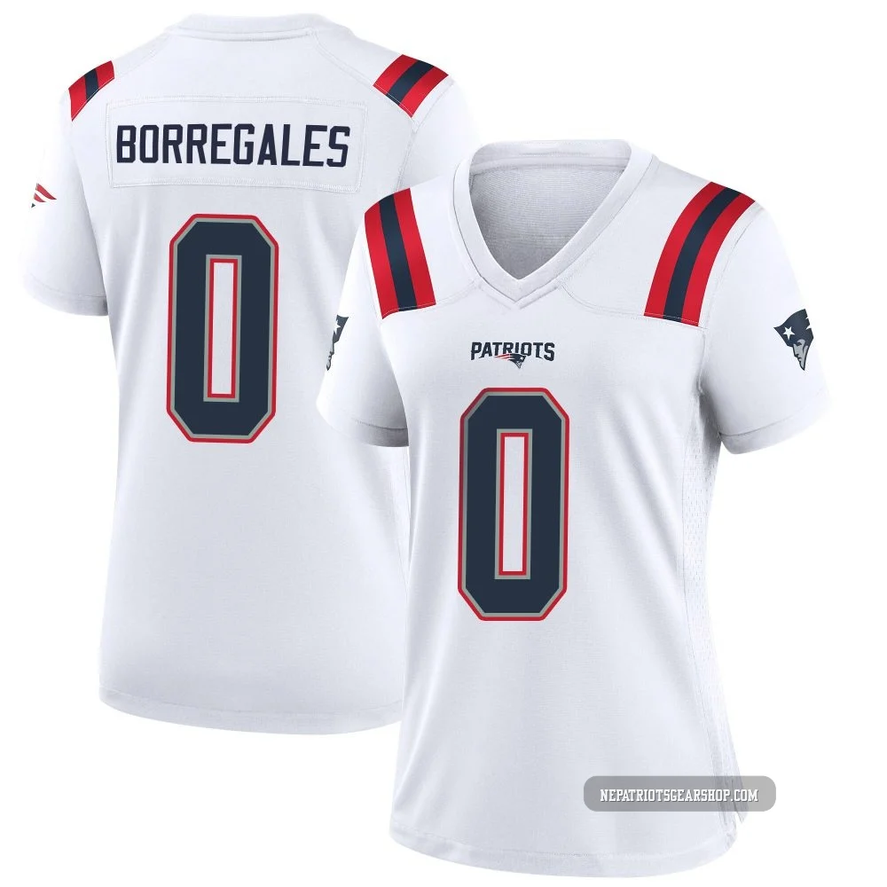 Andres Borregales ＃0 New England Patriots Game Jersey - Women's White