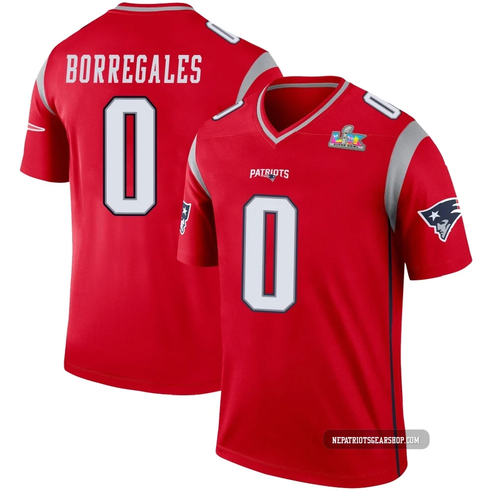 Andres Borregales ＃0 New England Patriots Legend Inverted Super Bowl LX Patch Jersey - Men's Red