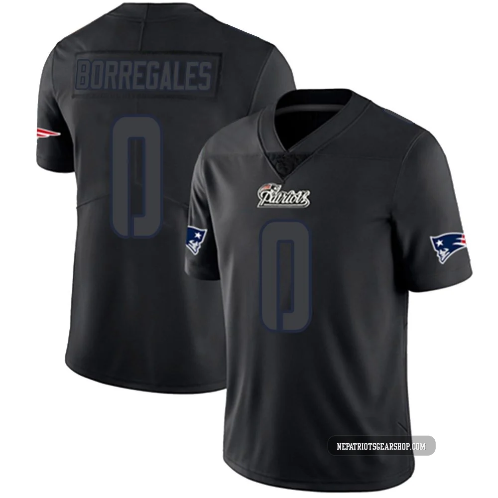 Andres Borregales ＃0 New England Patriots Limited Jersey - Men's Black Impact