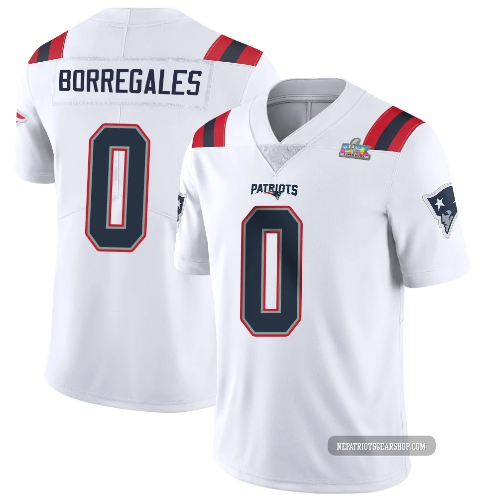 Andres Borregales ＃0 New England Patriots Limited Vapor Untouchable Super Bowl LX Patch Jersey - Youth White