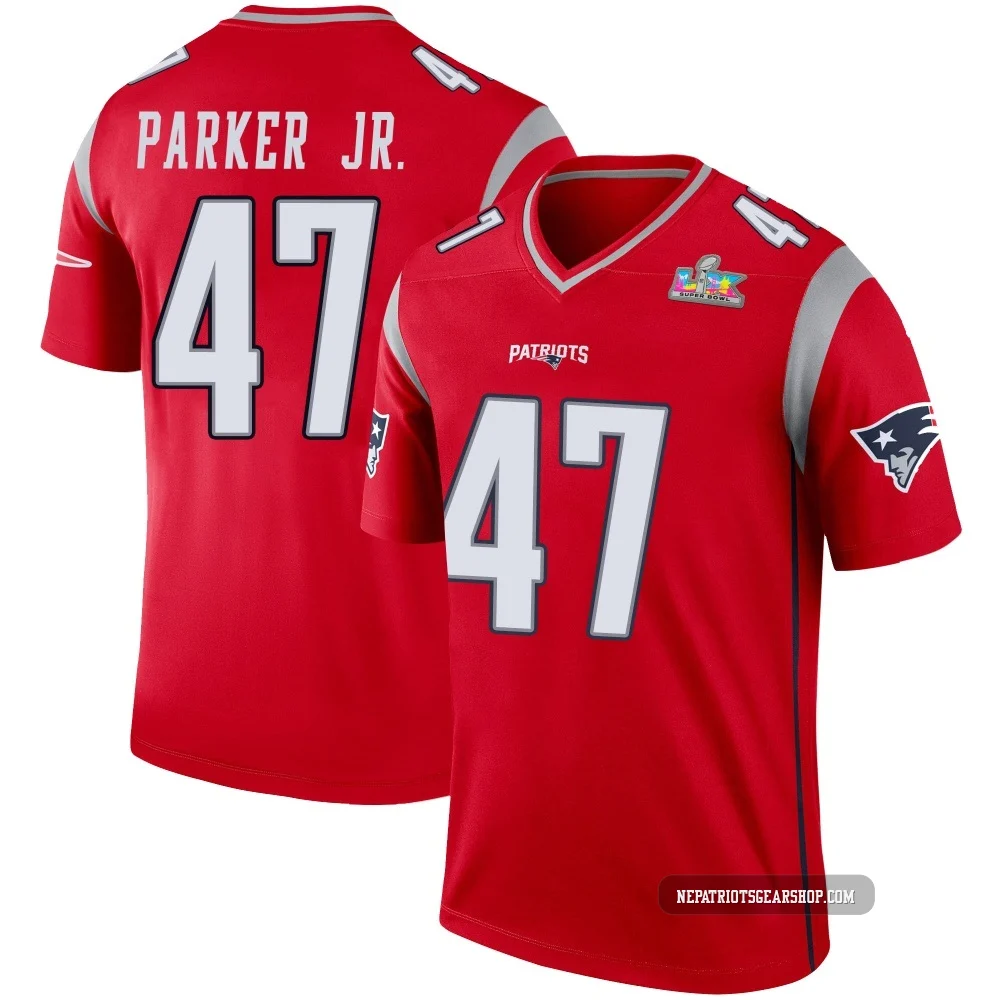 Andrew Parker Jr. ＃47 New England Patriots Legend Inverted Super Bowl LX Patch Jersey - Youth Red