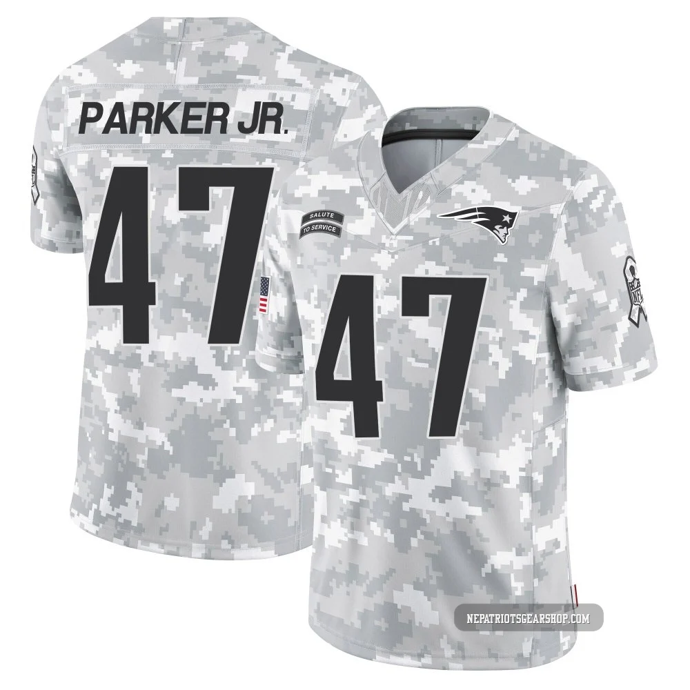 Andrew Parker Jr. ＃47 New England Patriots Limited 2024 Salute to Service Jersey - Youth Arctic Camo