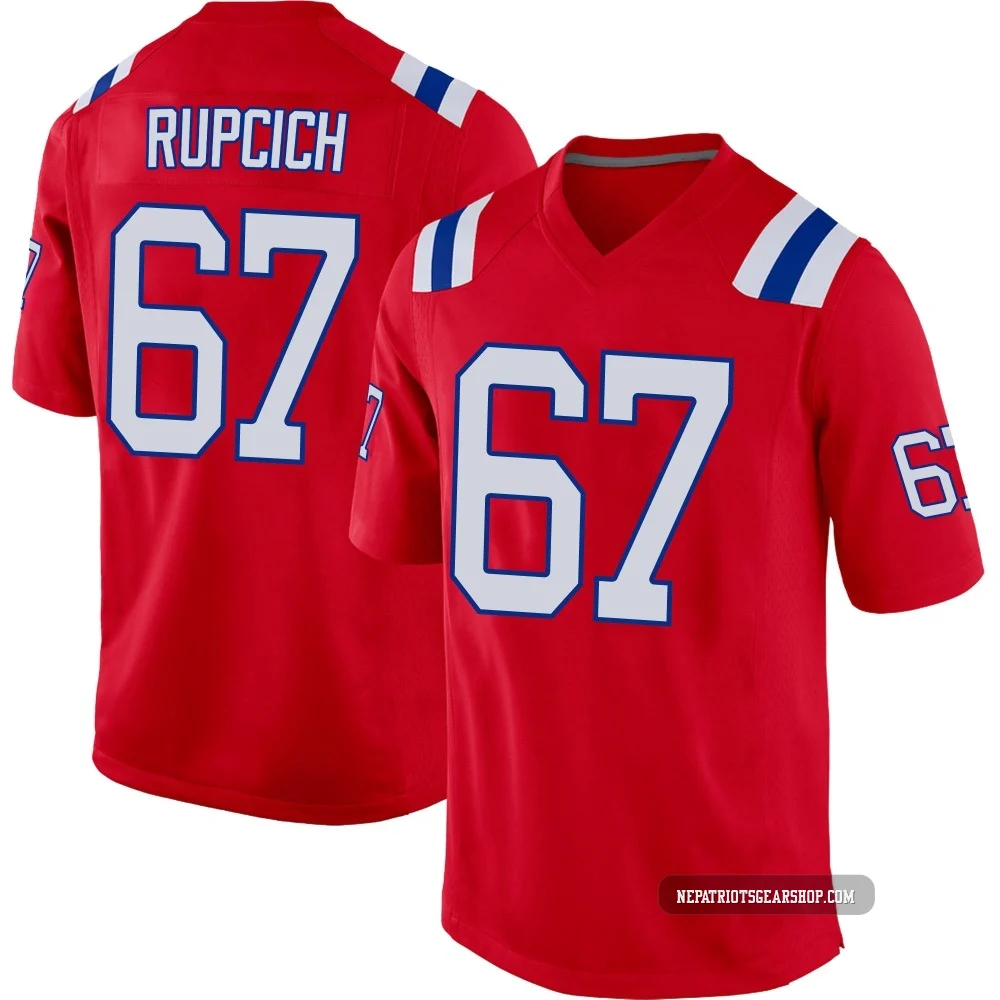 Andrew Rupcich ＃67 New England Patriots Game Alternate Jersey - Youth Red