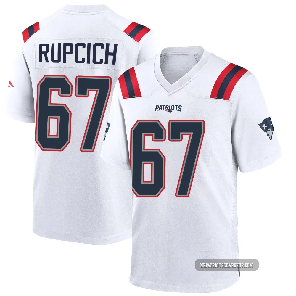 Andrew Rupcich ＃67 New England Patriots Game Jersey - Men's White