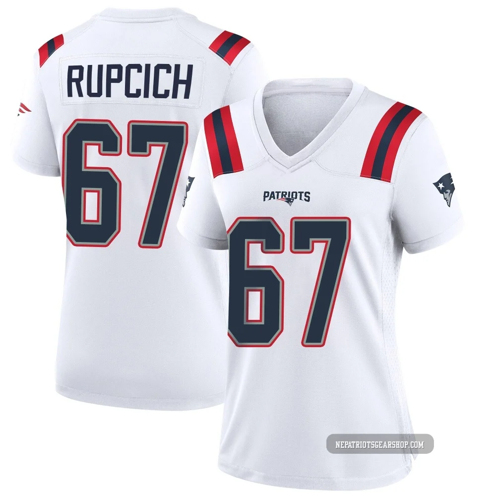 Andrew Rupcich ＃67 New England Patriots Game Jersey - Women's White