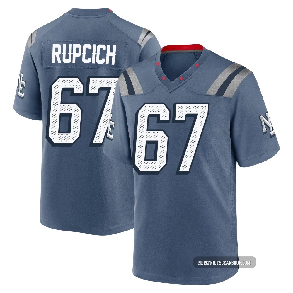 Andrew Rupcich ＃67 New England Patriots Game Storm 2025 Rivalries Collection Jersey - Men's Blue