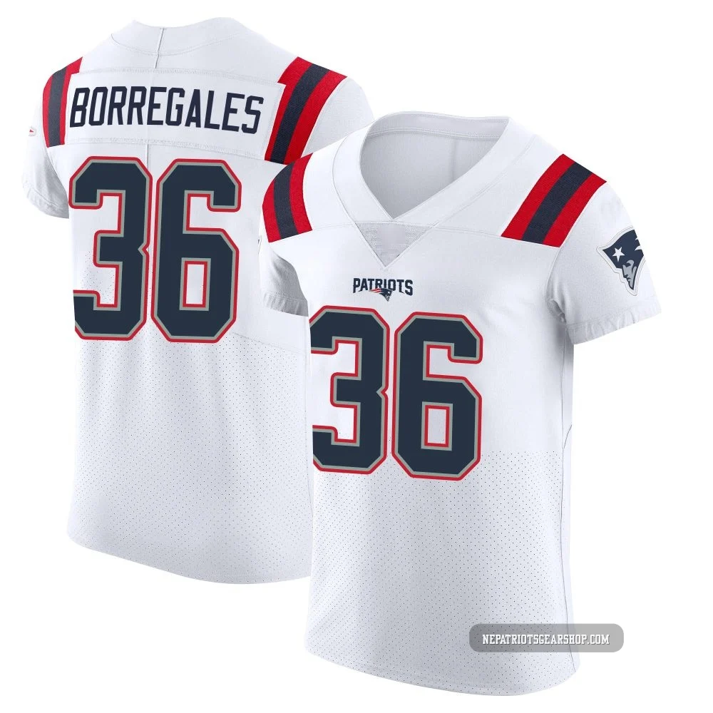 Andy Borregales ＃36 New England Patriots Elite Vapor Untouchable Jersey - Men's White