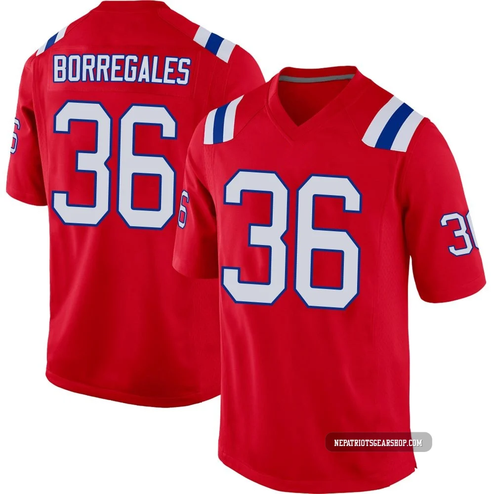 Andy Borregales ＃36 New England Patriots Game Alternate Jersey - Men's Red