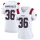 Andy Borregales ＃36 New England Patriots Game Jersey - Women's White