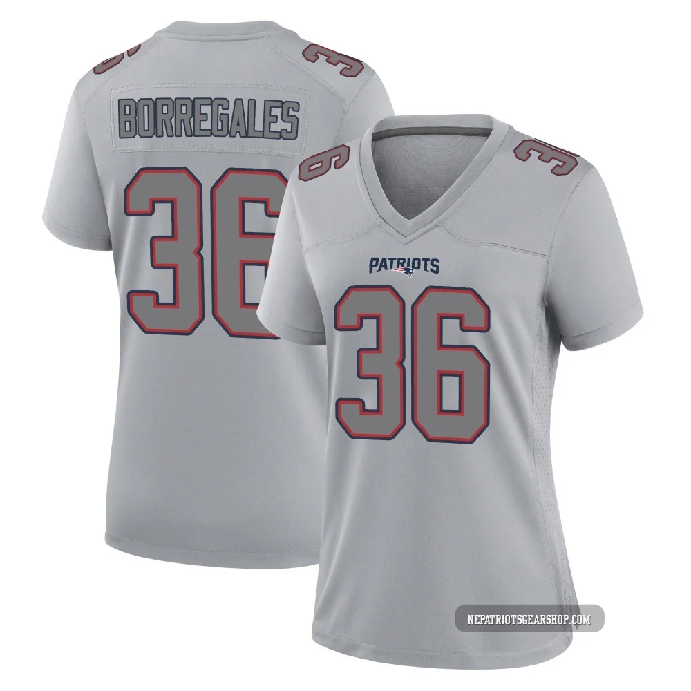 Andy Borregales ＃36 New England Patriots Game Silver Atmosphere Fashion Jersey - Women's