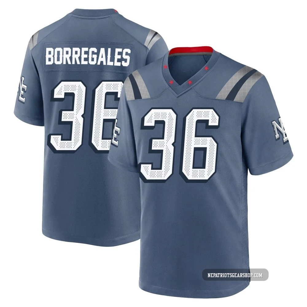 Andy Borregales ＃36 New England Patriots Game Storm 2025 Rivalries Collection Jersey - Youth Blue