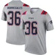 Andy Borregales ＃36 New England Patriots Legend Inverted Jersey - Men's Gray