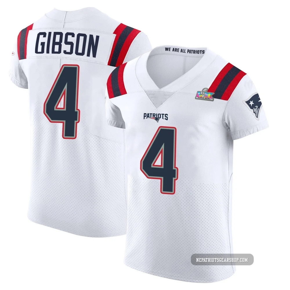 Antonio Gibson ＃4 New England Patriots Elite Vapor Untouchable Super Bowl LX Patch Jersey - Men's White
