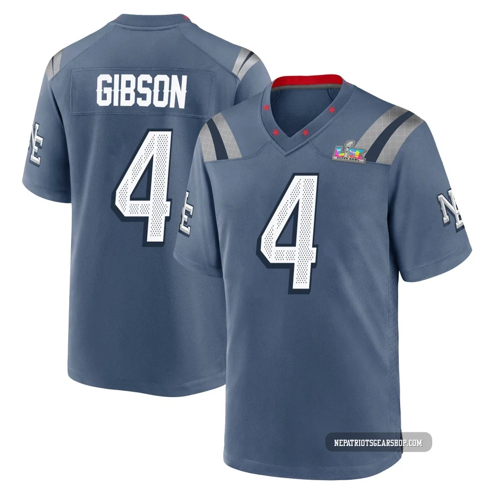 Antonio Gibson ＃4 New England Patriots Game Storm 2025 Rivalries Collection Super Bowl LX Patch Jersey - Men's Blue