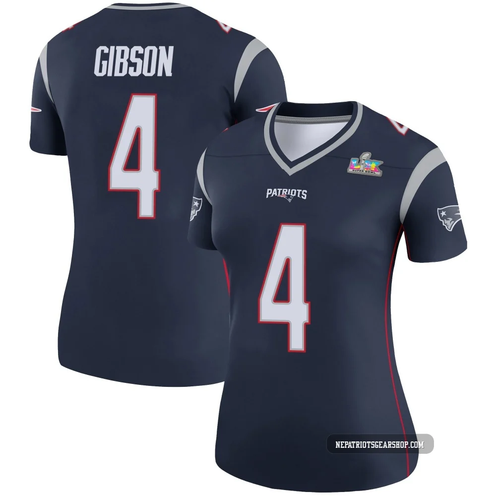 Antonio Gibson ＃4 New England Patriots Legend Super Bowl LX Patch Jersey - Women's Navy