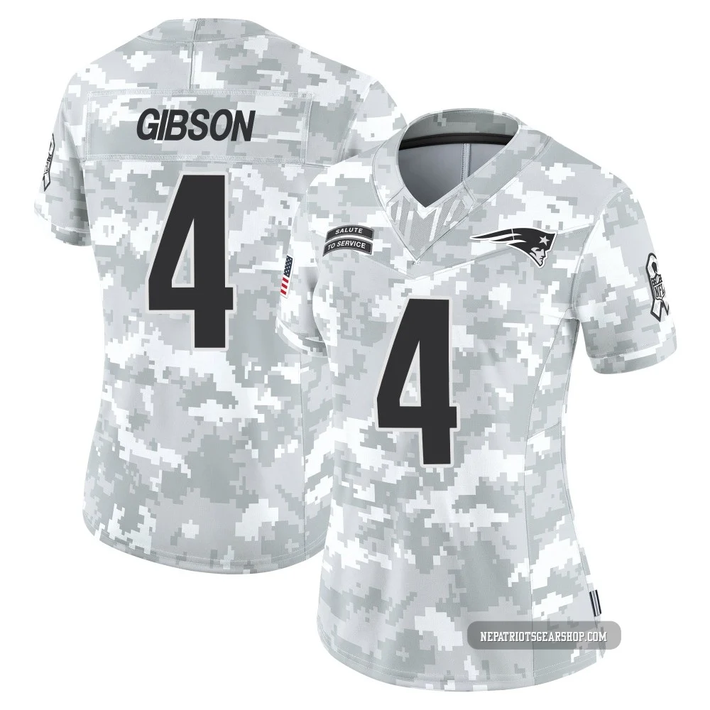Antonio Gibson ＃4 New England Patriots Limited 2024 Salute to Service Jersey - Women's Arctic Camo