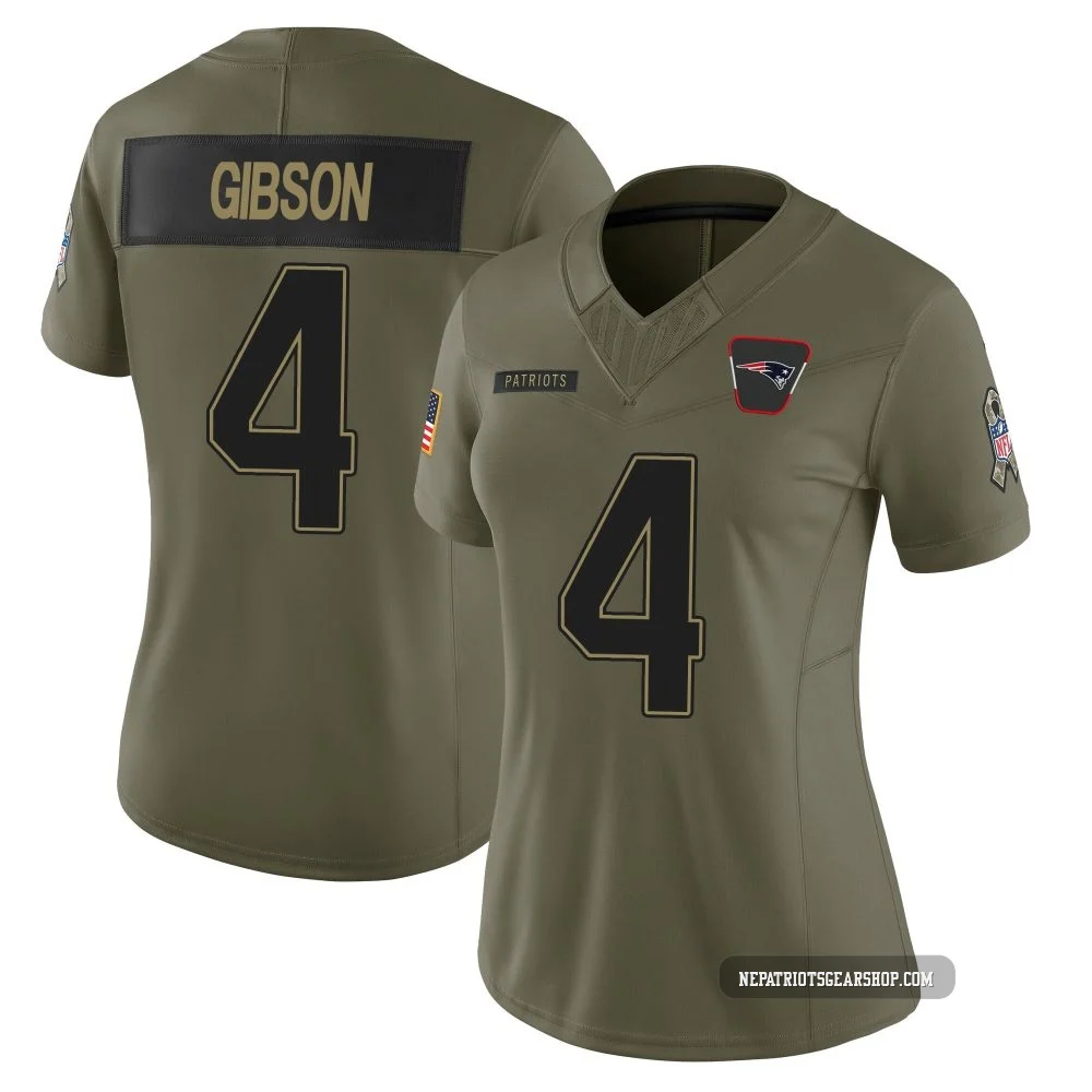 Antonio Gibson ＃4 New England Patriots Limited 2025 Salute to Service Jersey - Women's Olive