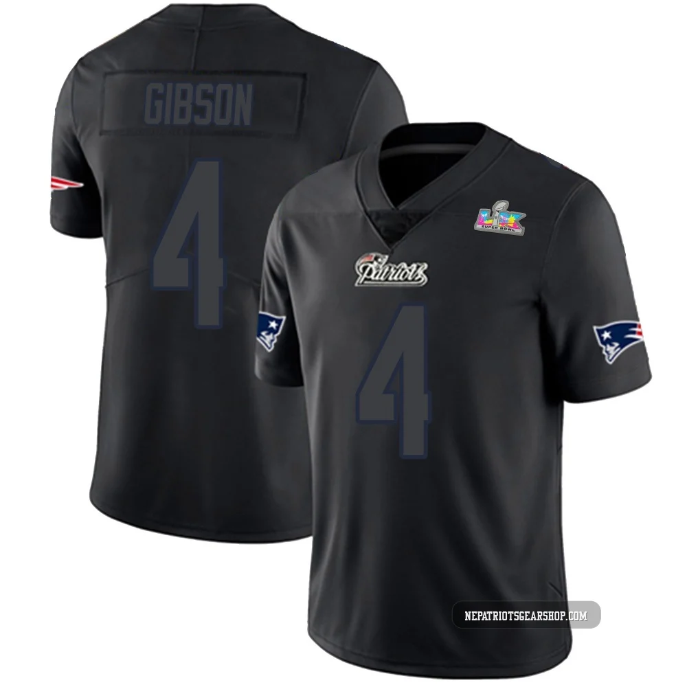 Antonio Gibson ＃4 New England Patriots Limited Super Bowl LX Patch Jersey - Men's Black Impact