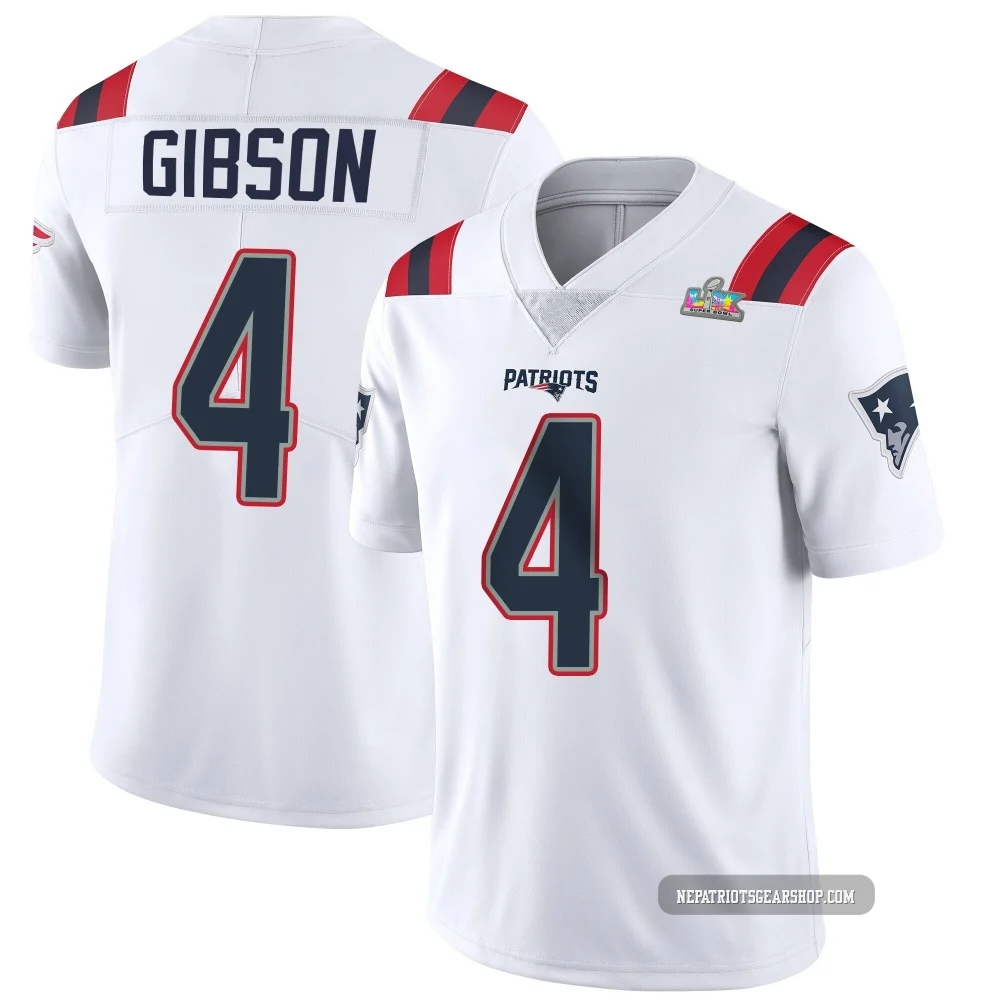 Antonio Gibson ＃4 New England Patriots Limited Vapor Untouchable Super Bowl LX Patch Jersey - Youth White