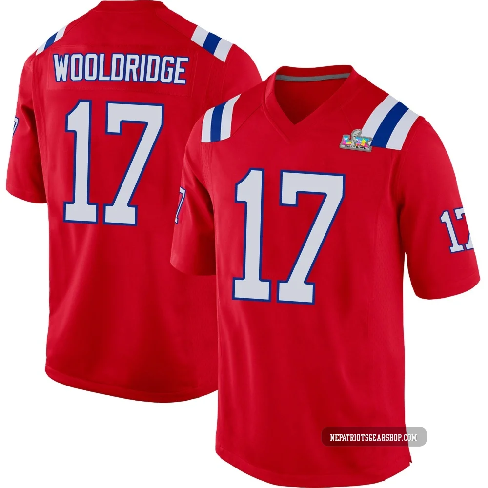 Ben Wooldridge ＃17 New England Patriots Game Alternate Super Bowl LX Patch Jersey - Men's Red