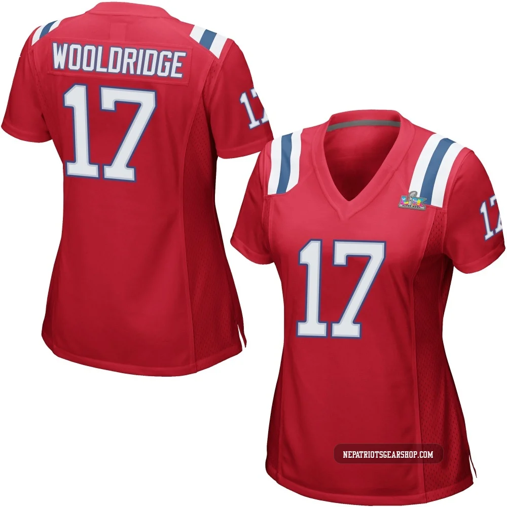 Ben Wooldridge ＃17 New England Patriots Game Alternate Super Bowl LX Patch Jersey - Women's Red