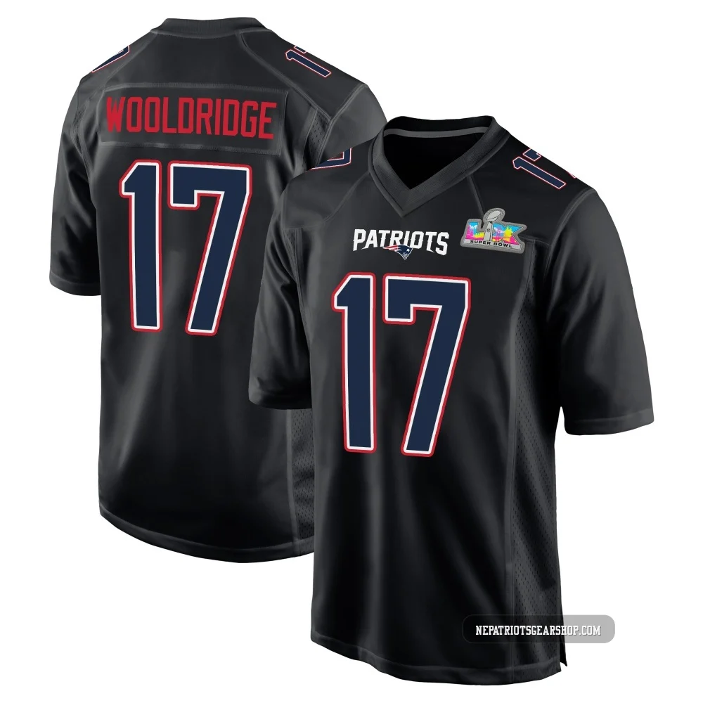 Ben Wooldridge ＃17 New England Patriots Game Carbon Fashion Super Bowl LX Patch Jersey - Youth Black