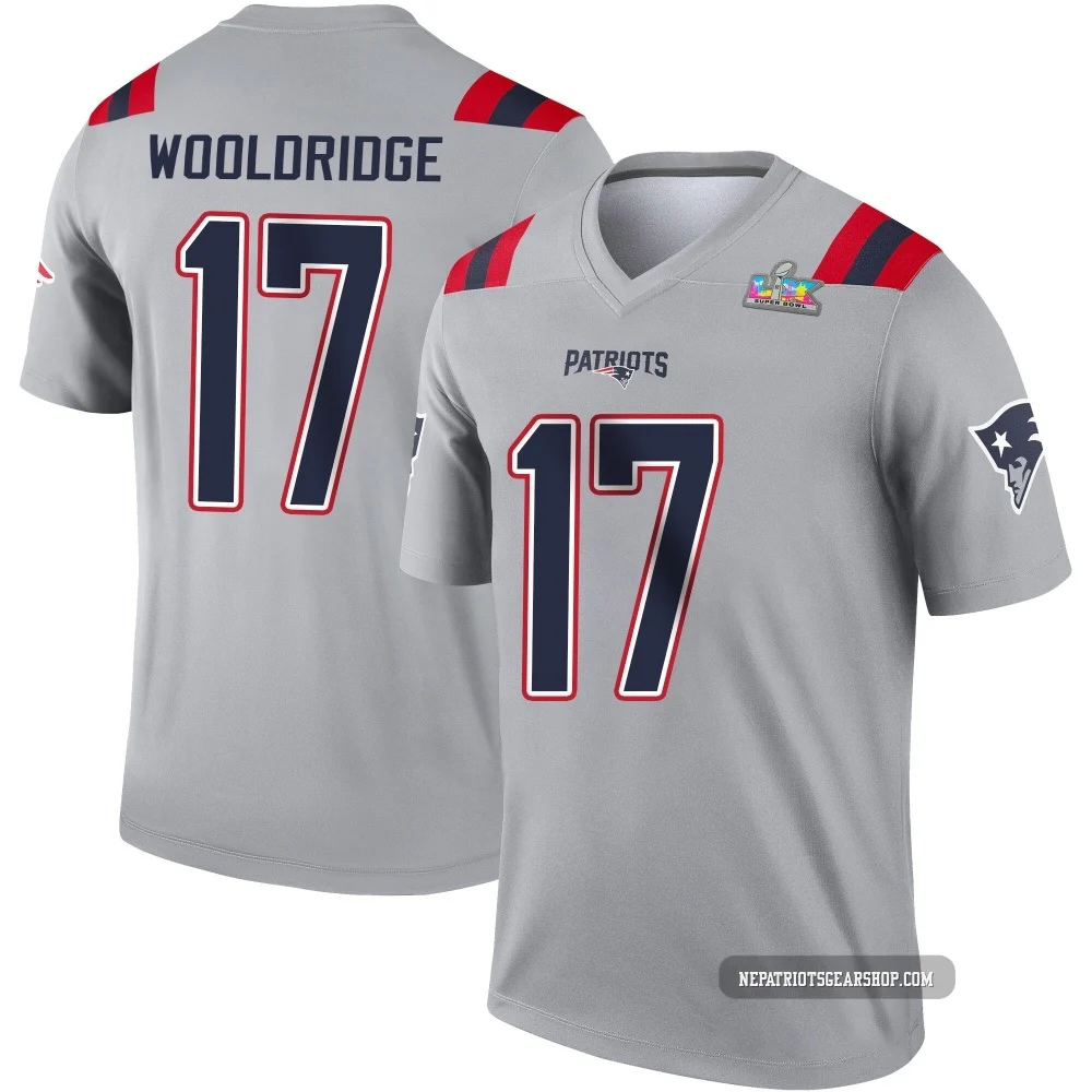 Ben Wooldridge ＃17 New England Patriots Legend Inverted Super Bowl LX Patch Jersey - Men's Gray