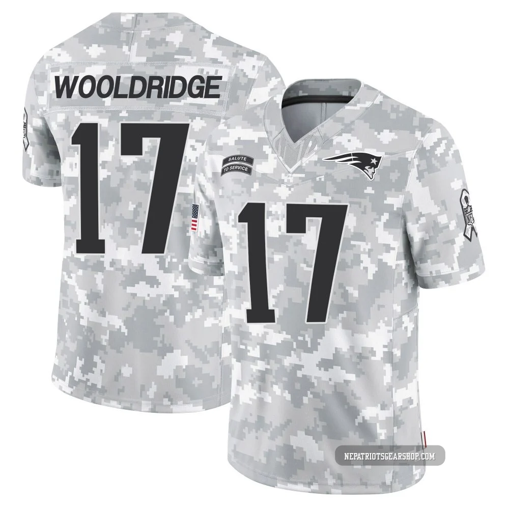 Ben Wooldridge ＃17 New England Patriots Limited 2024 Salute to Service Jersey - Youth Arctic Camo